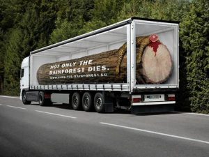message on truck