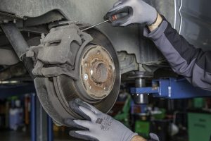 If you hear a clicking noise when braking, it's a sign that there is an issue with the brake pads, which are a vital component of the car's braking system.